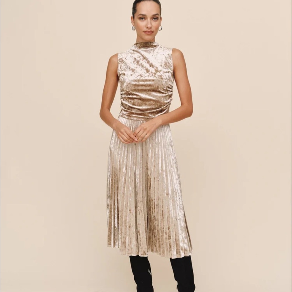 Bella Dahl Velvet Midi Set in Gold NWT - Picture 3 of 10